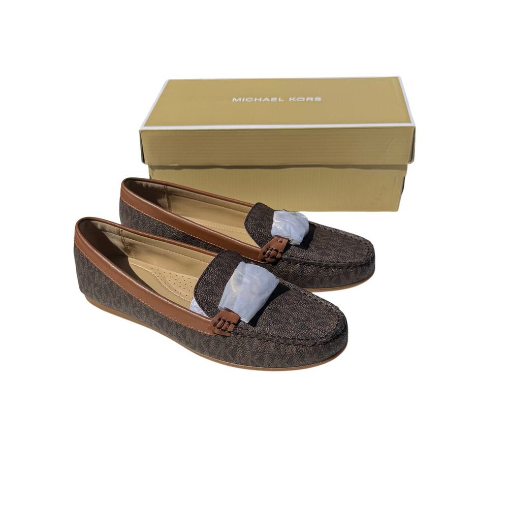 Michael Kors Fulton Moccasins Brown MK Logo Loafers Women’s 8.5 NWT